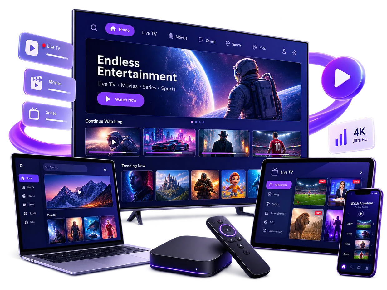 Compatibilité IPTV sur TV, ordinateur, tablette, mobile et box