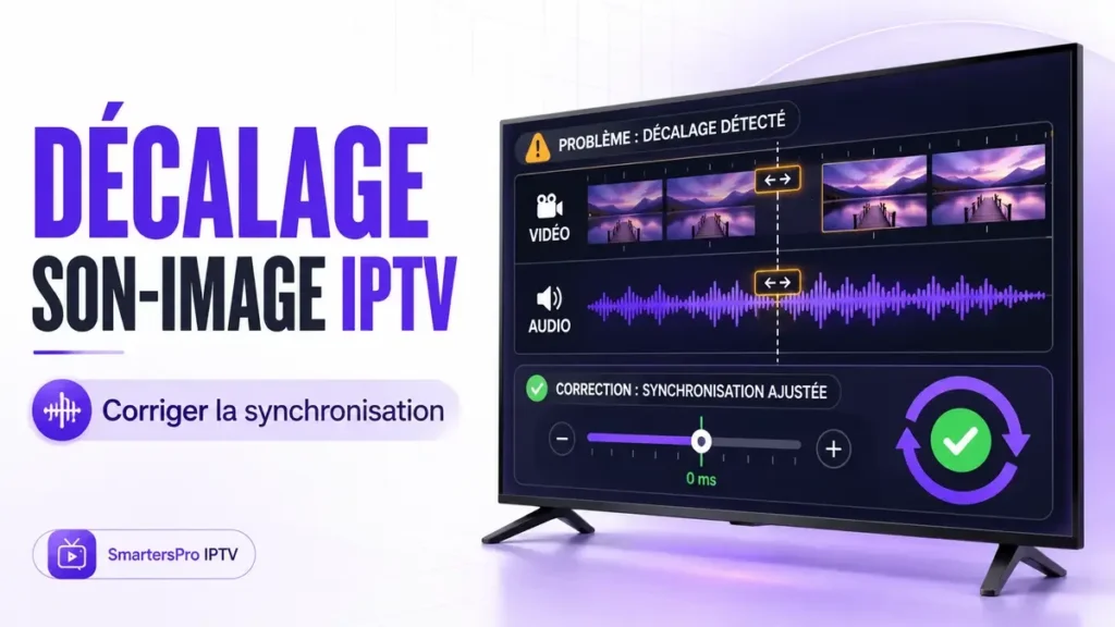 Décalage son image IPTV avec réglage de synchronisation