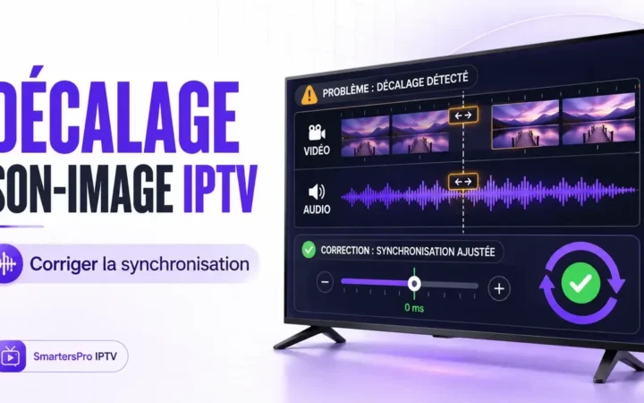 Décalage son image IPTV avec réglage de synchronisation