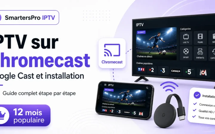 IPTV Chromecast diffusé sur une Smart TV avec Google Cast