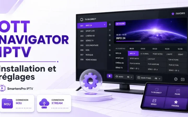 OTT Navigator IPTV installé et configuré sur Android TV